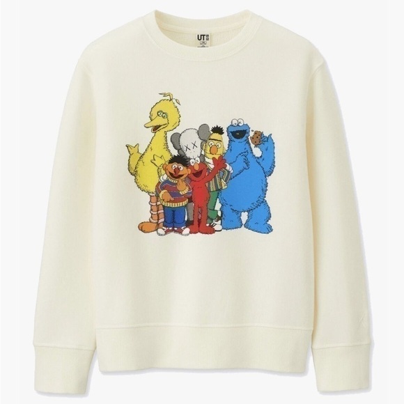 KAWS x Uniqlo x Sesame Street Crewneck casual limited school comfortable small - Picture 1 of 10